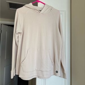 Free Fly Cream/Soft Beige/Tan Pullover Bamboo Hoodie with Front Pocket - size M